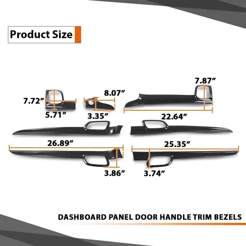 Vista 9 de CROSSDESIGN Biseles de fibra de carbono compatible con Jeep Grand Cherokee 2011-2021