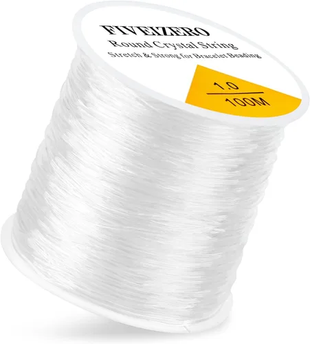 Vista 8 de 6 Rollos FIVEIZERO Cordón Elástico para Pulseras, 0.4mm, 0.5mm, 0.6mm, 0.7mm, 0.8mm, 1mm Hilo Elástico Transparente de Cristal para Pulseras