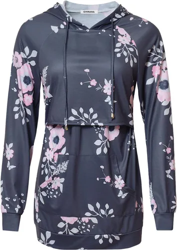Vista 81 de GINKANA Sudadera con capucha para mujer, manga larga, lactancia materna, ropa casual