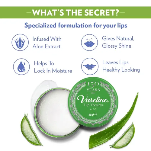 Vista 7 de Vaseline Terapia de labios Vaseline Lip Balm Hidratante labial para labios muy secos Aloe 0.71 oz