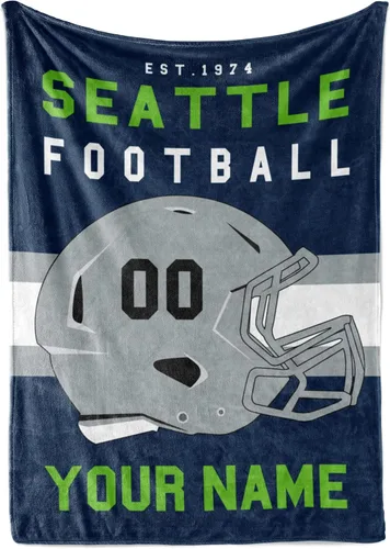 Vista 10 de Manta personalizada para fanáticos del fútbol americano – Se envía al día siguiente – Hecha en Estados Unidos – Manta de vellón personalizada