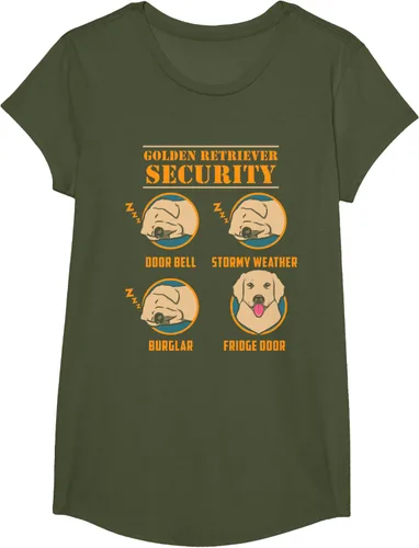 Vista 73 de Camisa Golden Retriever de seguridad Golden Retriever para perro divertido, Negro, S