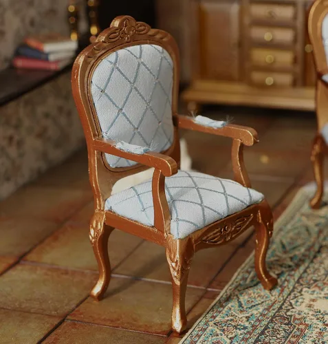 Vista 4 de iLAND Juego de muebles de casa de muñecas victoriana, muebles y accesorios para casa de muñecas, sofá de casa de muñecas en miniatura con accesorios