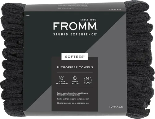 Vista 9 de Toallas de microfibra Fromm Softees para peluqueros, barberos, spa, gimnasio en Aqua, 16" por 29", 10 unidades. Toalla perfecta para el cuidado