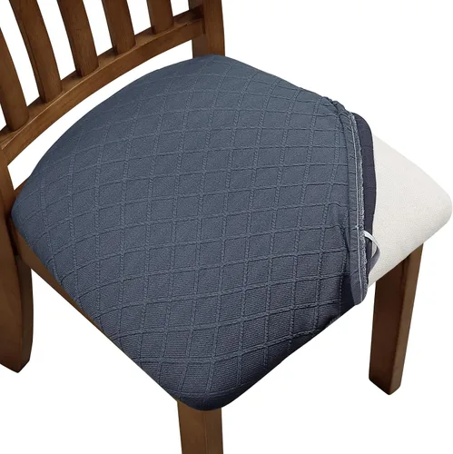 Vista 16 de YISUN Fundas elásticas para asiento de silla de comedor, fundas de asiento extraíbles y lavables para asiento de cocina, fundas de cojín protectoras