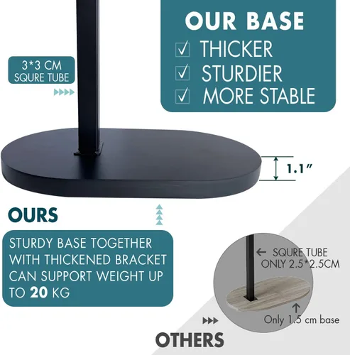 Vista 2 de Mesa de bambú para tina con base resistente y soporte de metal grueso, altura ajustable, accesorios perfectos para bañera de baño, escritorio
