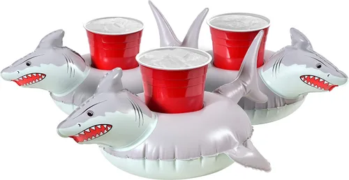 Vista 5 de GoFloats Inflatable Pool and Hot Tub Drink Holders (3 Pack) (Choose - Unicorn, Flamingo, Palm Tree and More)