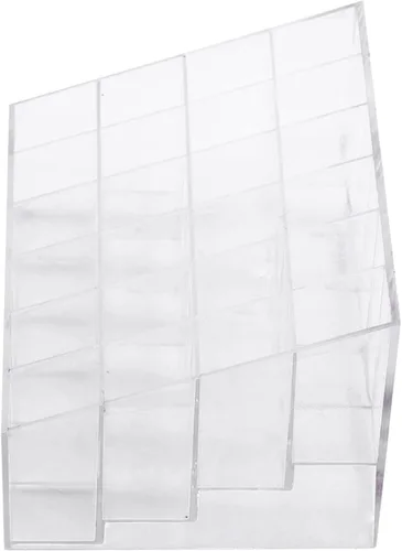 Vista 8 de Haofy 24 rejillas transparentes para lápiz labial, organizador de maquillaje y cosméticos, caja de almacenamiento de maquillaje, esmalte de uñas