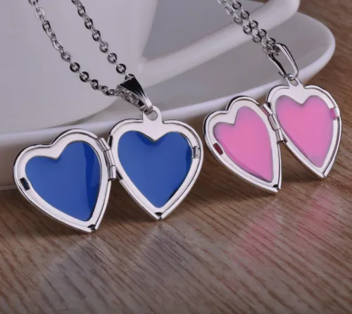 Vista 5 de Collar con colgante de acero inoxidable con grabado láser con texto en inglés "I Love You" para niñas y mujeres (permite grabar tus propias palabras)