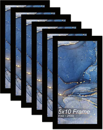 Vista 191 de Fxojyvo Marco de fotos de 5 x 8 pulgadas, marco negro para póster de fotos de 5 x 8 pulgadas, peso ligero y altamente transparente, marco de 5 x 8