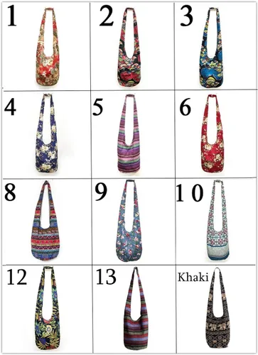 Vista 6 de KARRESLY - Bolso bandolera de algodón bohemio, estilo hippie, hecho a mano Bohemian, Cotton, Hippie, Handmade, Messenger