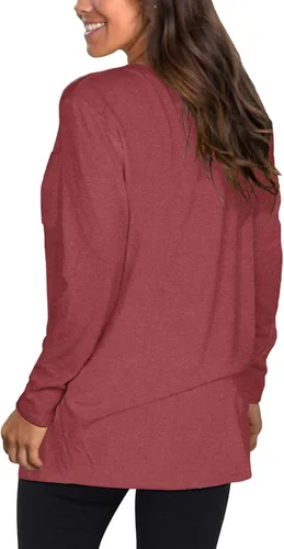 Vista 4 de Geifa Camisetas tipo túnica de manga larga para mujer estilo casual sueltas para leggings