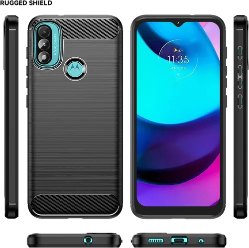 Vista 2 de Asuwish Funda de teléfono para Moto E20/E30/E40 con protector de pantalla de vidrio templado y accesorios para celda, goma de silicona TPU suave