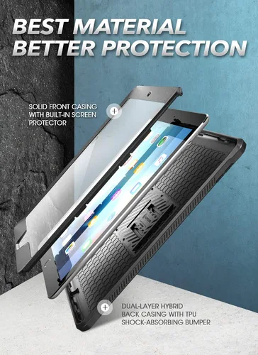 Vista 3 de SUPCASE Funda para iPad de 9ª Generación con Protector de Pantalla (Unicorn Beetle Pro), [Soporte Integrado] Funda Protectora Resistente de Servicio