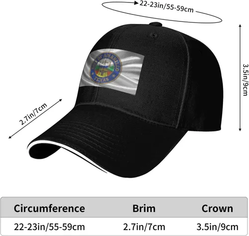 Vista 6 de Amarillo Texas Seal Baseball Cap for Men Women Hats Adjustable Outdoor Trucker Hat