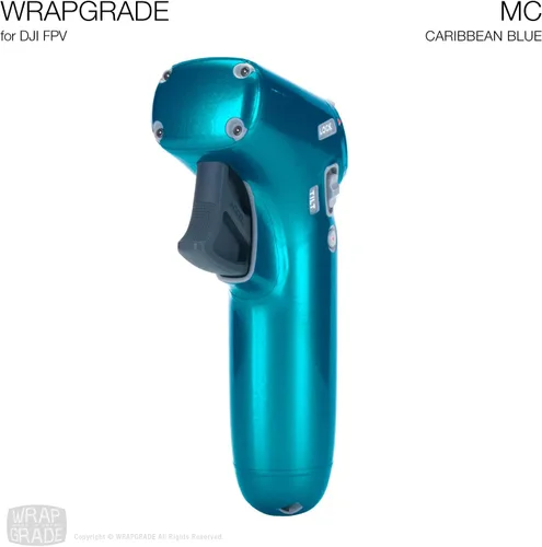 Vista 2 de WRAPGRADE Skin compatible con DJI FPV Controlador de movimiento (azul caribeño)
