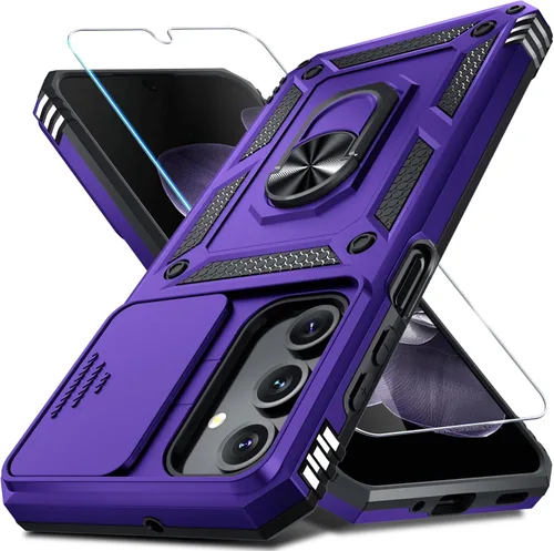 Vista 24 de Janmitta Funda compatible con Samsung Galaxy A16 5G/4G con Cubierta Deslizante Integrada para Lente de Cámara + Protector de Pantalla + Soporte
