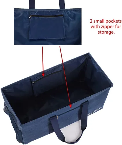 Vista 8 de YELAIYEHAO 2 bolsas de mano grandes para uso general, bolsa de asas plegable plegable