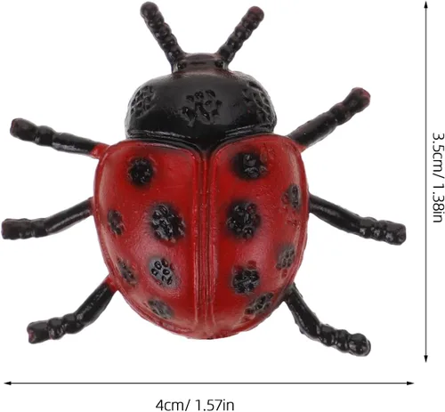 Vista 7 de NUOBESTY 30 figuras de mariquita falsa realistas modelos de mariquita para Halloween, accesorios de broma complicada, recuerdos de fiesta para niños