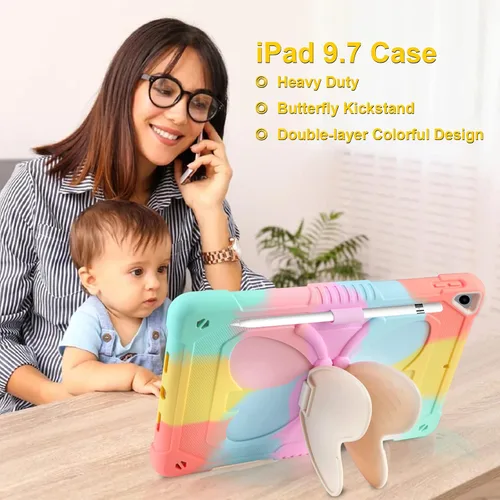 Vista 7 de VOFUOE para iPad 6ª/5ª generación caso niños para iPad 9.7 caso 2018 2017