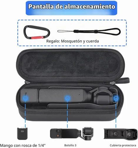 Vista 2 de BRDRC Estuche de transporte para DJI Osmo Pocket 3, estuche de almacenamiento duro portátil, bolsa de transporte bolsillo 4/Xtra Muse Accesorios