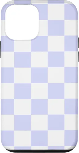 Vista 16 de Funda blanca moderna con patrón de cuadros para iPhone 16 lavanda y morado