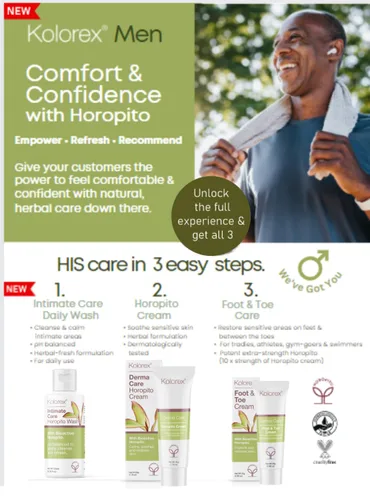 Vista 4 de Kolorex Intimate Care Horopito Wash - Gel de baño con pH equilibrado para hombres y mujeres, con horopito, aloe vera y árbol de té, limpiador suave