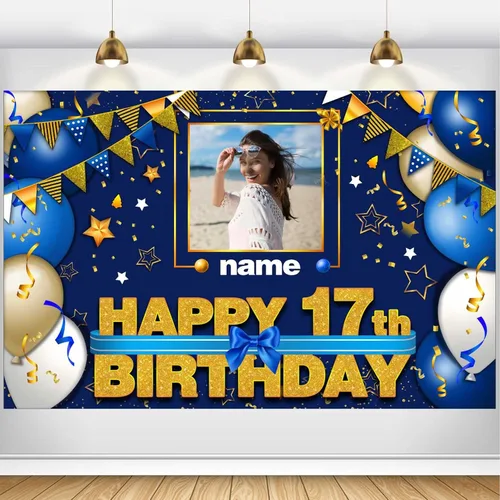 Vista 49 de Pancarta Personalizada de Decoraciones de Feliz Cumpleaños 101 - Telón de Fondo de 101 Años para Mujeres Hombres Niños Niñas Suministros de Fiesta