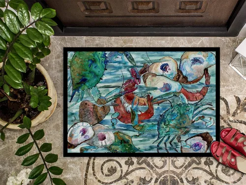 Vista 3 de Caroline's Treasures 8964JMAT - Tapete para puerta delantera, 24 x 36 pulgadas, para interiores y exteriores, antideslizante, lavable, pelo bajo, 24