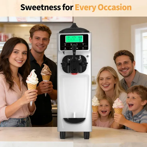 Vista 6 de Máquina de helados - Máquina de helado de un solo sabor de 3.5 gales/H, máquina de helado suave de 5 pulgadas con máquina de servicio suave