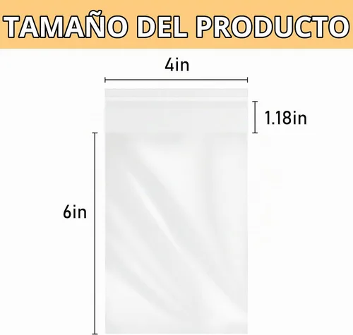Vista 2 de MoloTAR 200 piezas bolsas de celo/celofán transparentes resellables de 4'' x 6'', buenas para panadería, bolsas para dulces adhesivas, velas, jabón