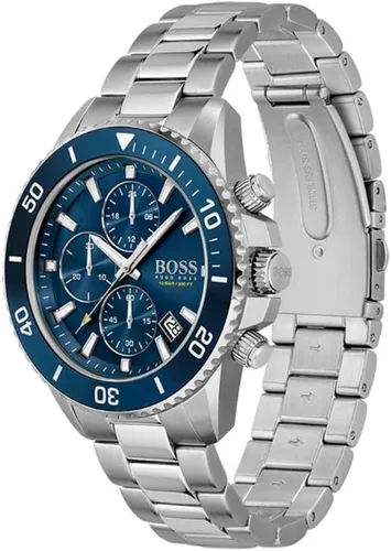 Vista 2 de BOSS Center Court Reloj cronógrafo de acero inoxidable para hombre, resistente al agua