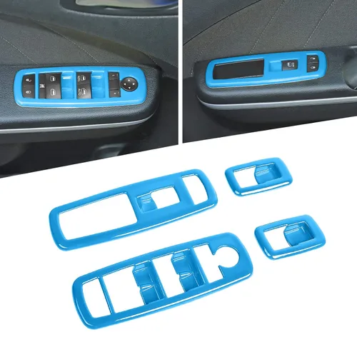 Vista 19 de Voodonala Interruptor de elevación de ventana, botón de control de elevalunas eléctrico, embellecedor para Dodge Charger Durango 2011-2025, para RAM
