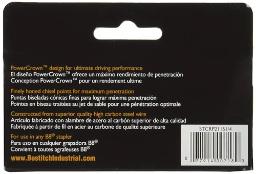 Vista 2 de Stanley Bostitch B8 Powerrown Premium - Paquete de 6 cajas de grapas de 1/4 pulgadas (Stcrp21151/4)