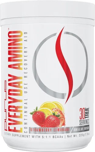 Vista 9 de Purus Labs Everyday Amino BCAA Powder Aminoácidos para hidratación y recuperación muscular Sin azúcar y sin gluten 30 porciones (cereza mora)