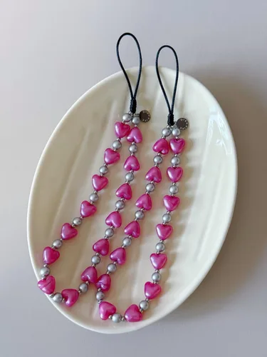 Vista 53 de Drawwind Correa con cuentas para teléfono con pulsera universal, cordón para teléfono celular lindo, pulsera de muñeca con cuentas, cadena de hilo