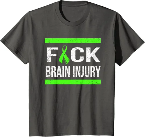 Vista 45 de Apoyo Daño cerebral Concienciación T Shirt, mujer L, Asphalt Negro