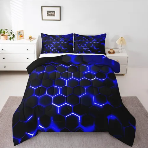 Vista 35 de Juego de ropa de cama rústica de granja color verde azulado con puerta de granero de madera, edredón de plumas tamaño Queen, decoración occidental