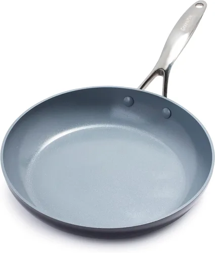 Vista 10 de GreenPan Valencia Pro - Juego de sartenes antiadherentes de cerámica de 10 y 12 pulgadas, utensilios de cocina anodizados duros sin PFAS, listos