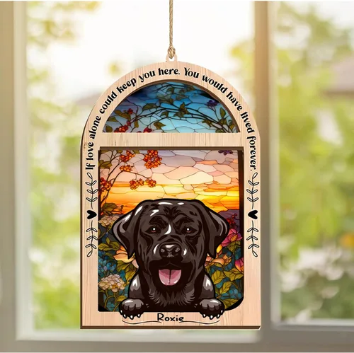 Vista 221 de LOVELYPOD Adorno de Navidad personalizado de sabueso afgano, atrapasoles con nombre, regalos de pérdida de mascotas, regalos para amantes