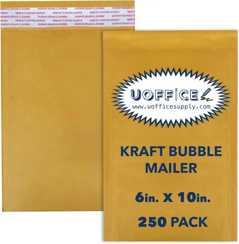 Vista 17 de Sobres de burbujas de papel kraft, 100 sobres acolchados pequeños #0-6 x 10 pulgadas, sobres de burbujas de papel kraft, sobres protectores, sobres