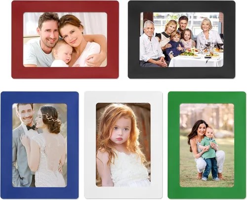 Vista 8 de Marco de Fotos FYY 3.5x5, Juego de 5 Marcos Magnéticos para Refrigerador, Marcos Magnéticos Adecuados para Nevera, Lavavajillas, Casillero