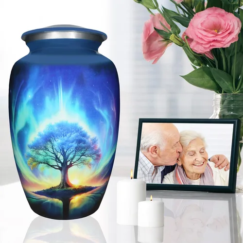 Vista 4 de M MEILINXU Urna para cenizas para adultos, hombre o mujer, urnas de cremación para cenizas humanas, hombre y mujer adultos, decoración funeraria
