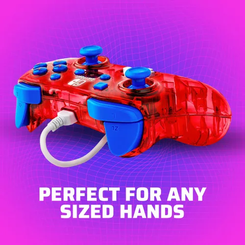 Vista 9 de Rock Candy Wired Gaming Switch Pro Controller - Mario - Red - Official License Nintendo - OLED Lite Compatible, Compact, Durable Travel Controller