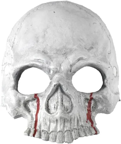 Vista 2 de Máscara facial de calavera de espuma, accesorio de disfraz de Halloween