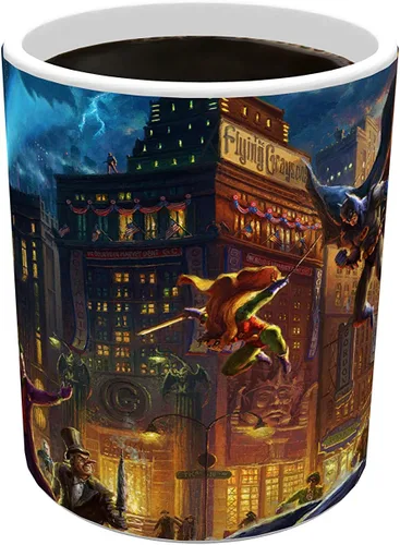 Vista 5 de Morphing Mugs DC Comics – Batman – Dark Knight Saves Gotham City – Taza sensible al calor – Taza de café de cerámica que cambia de color – por Trend