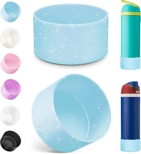 Vista 20 de Airboat 2 botas de silicona para botella de agua Owala de 24 onzas, funda protectora antideslizante para botellas de acero inoxidable, aptas