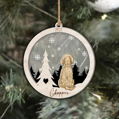 Vista 288 de Nazenti Adorno de Navidad conmemorativo personalizado, regalo personalizado de recuerdo de perro, condolencias por pérdida de mascotas, sabueso