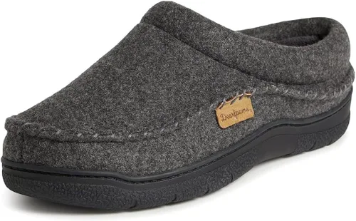 Vista 13 de Dearfoams Pantuflas Thompson de espuma viscoelástica para hombre Negro
