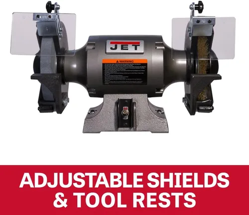 Vista 11 de JET Amoladora de banco de 8 pulgadas con rueda de alambre, 3450 RPM, 1 HP, 115V 1Ph (JBG-8W)